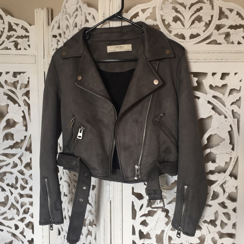 Zara suede moto jacket- size medium